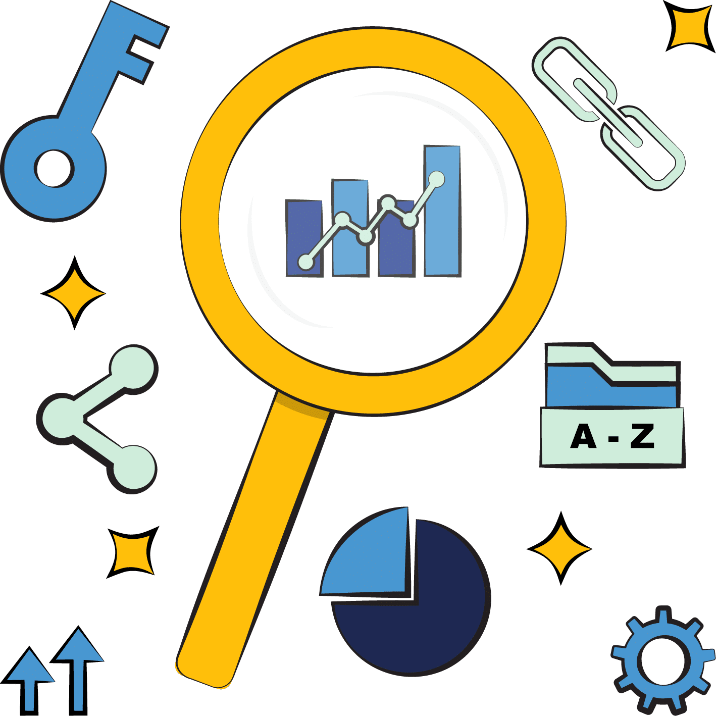 A collection of graphs and reports to illustrate SEO agency services