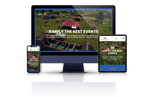 Simply The Best Events Wordpress Website shown on Desktop, Tablet and Mobile devices